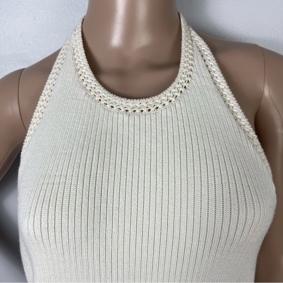 NEW RAG & BONE REVOLVE IVORY RIBBED HALTER TOP - Picture 3 of 10